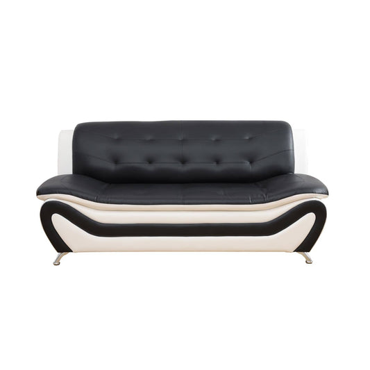 Bryant sofa in black and white faux leather