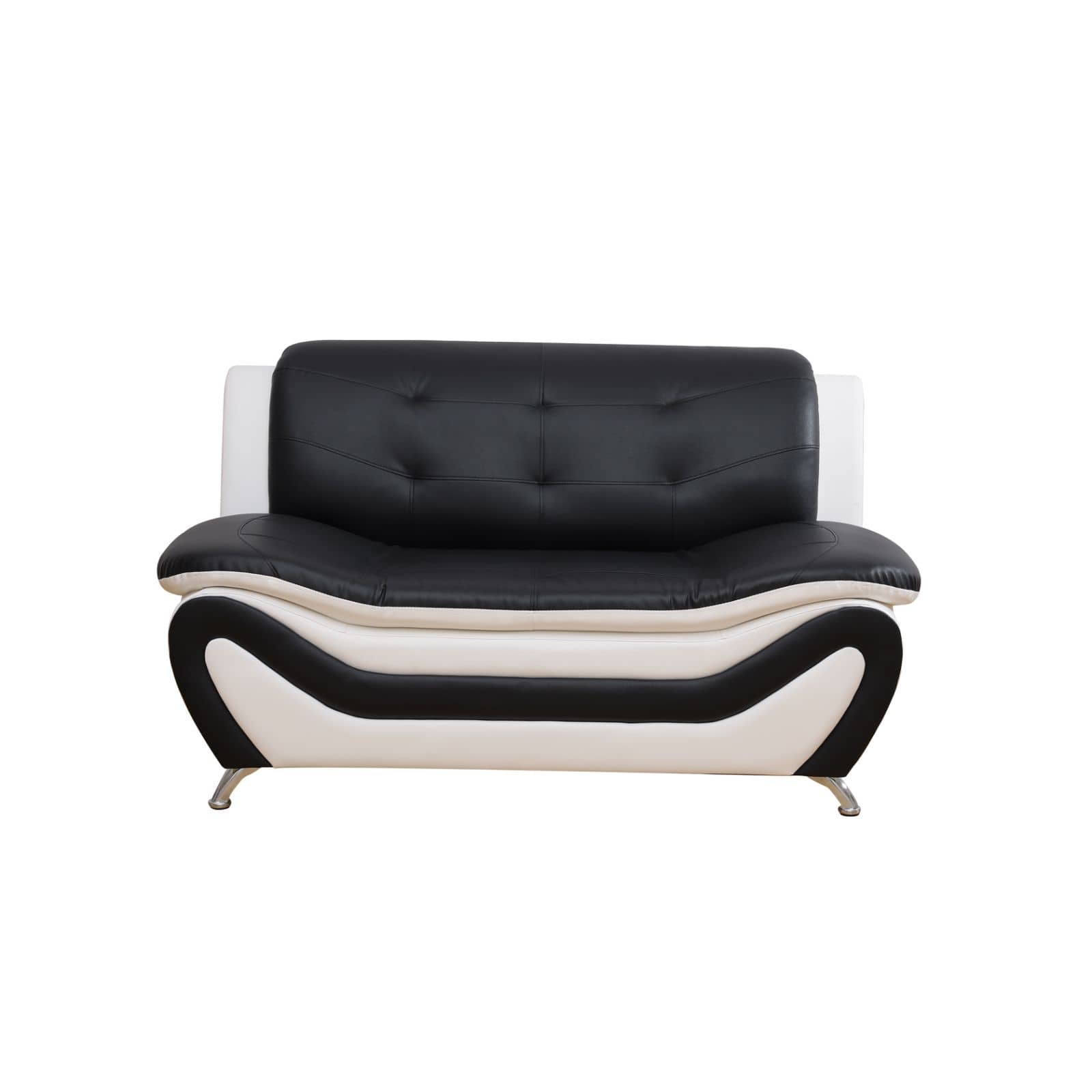 Black and white sofa on a white background