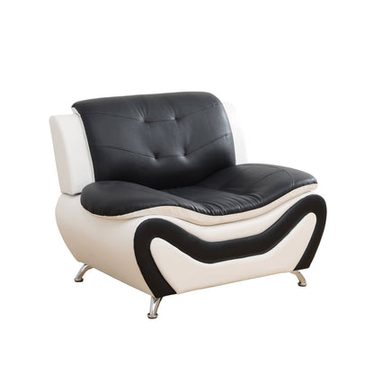 Black and white armchair on a white background