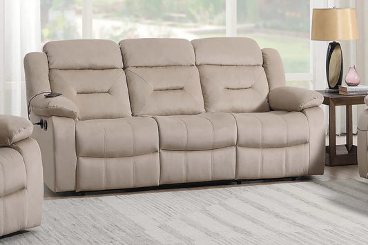 Marlow beige reclining sofa