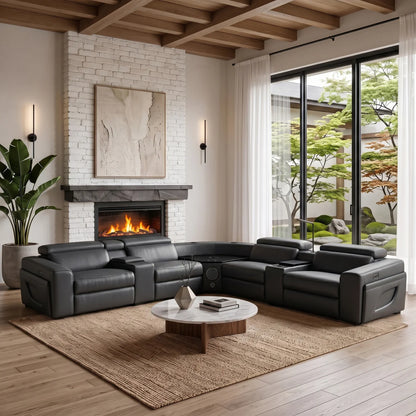 Veyron Power Reclining Sectional - Black