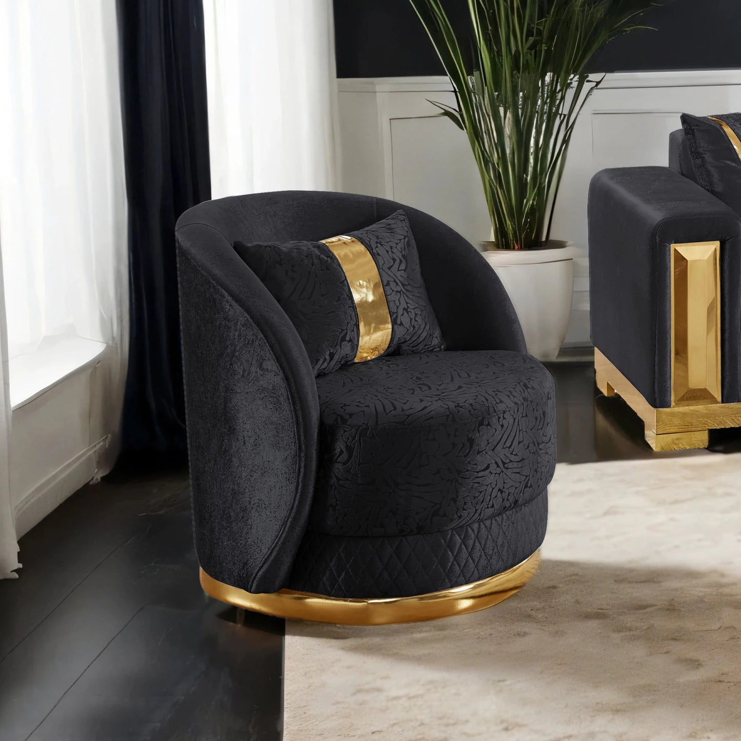 Valdosta upholstered swivel chair side view