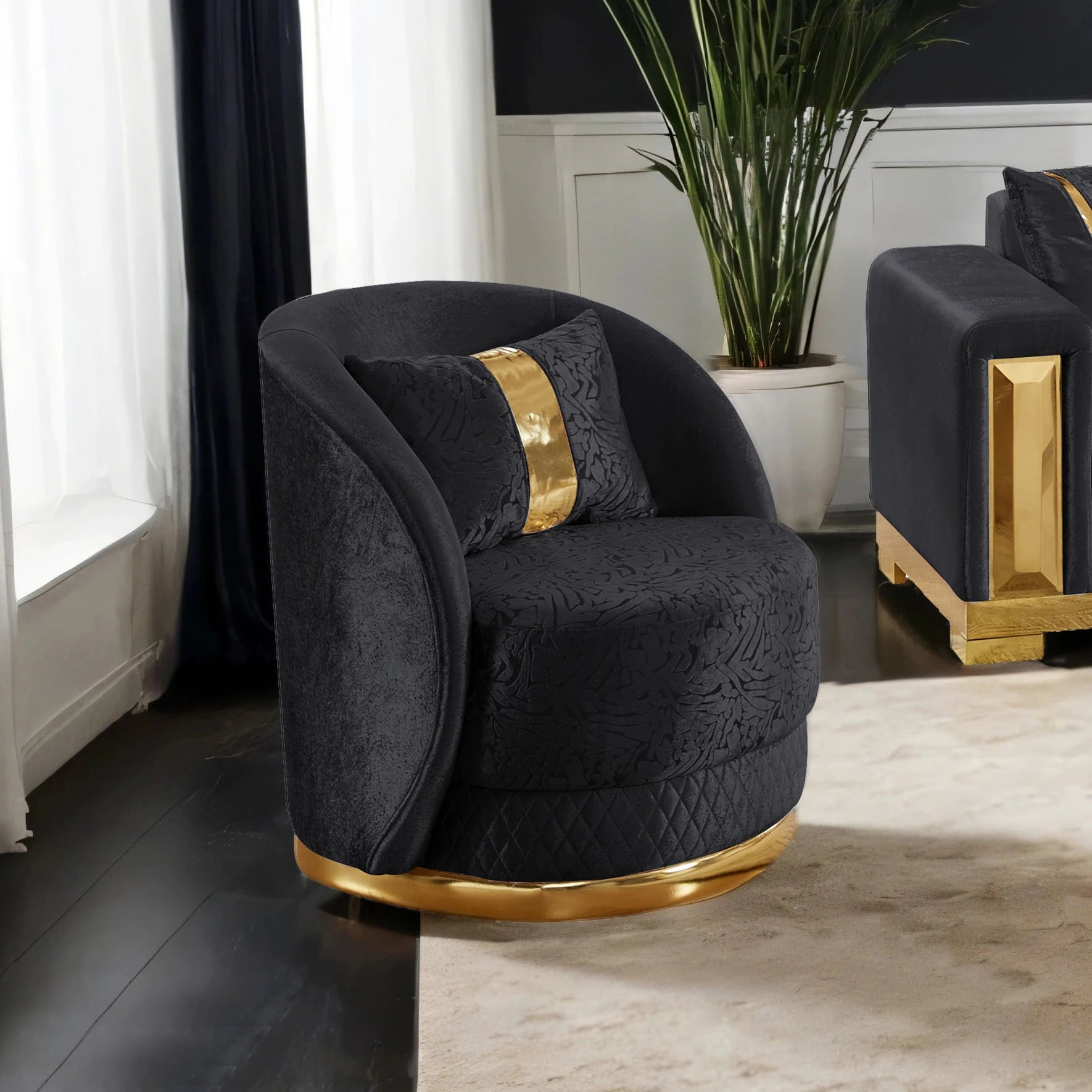 Valdosta upholstered swivel chair side view