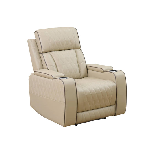 Aurora Luxe Power Reclining Chair in Beige