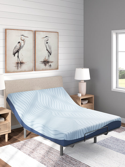 Peak 2.0 memory foam mattress shown on adjustable base – compatible and flexible support
