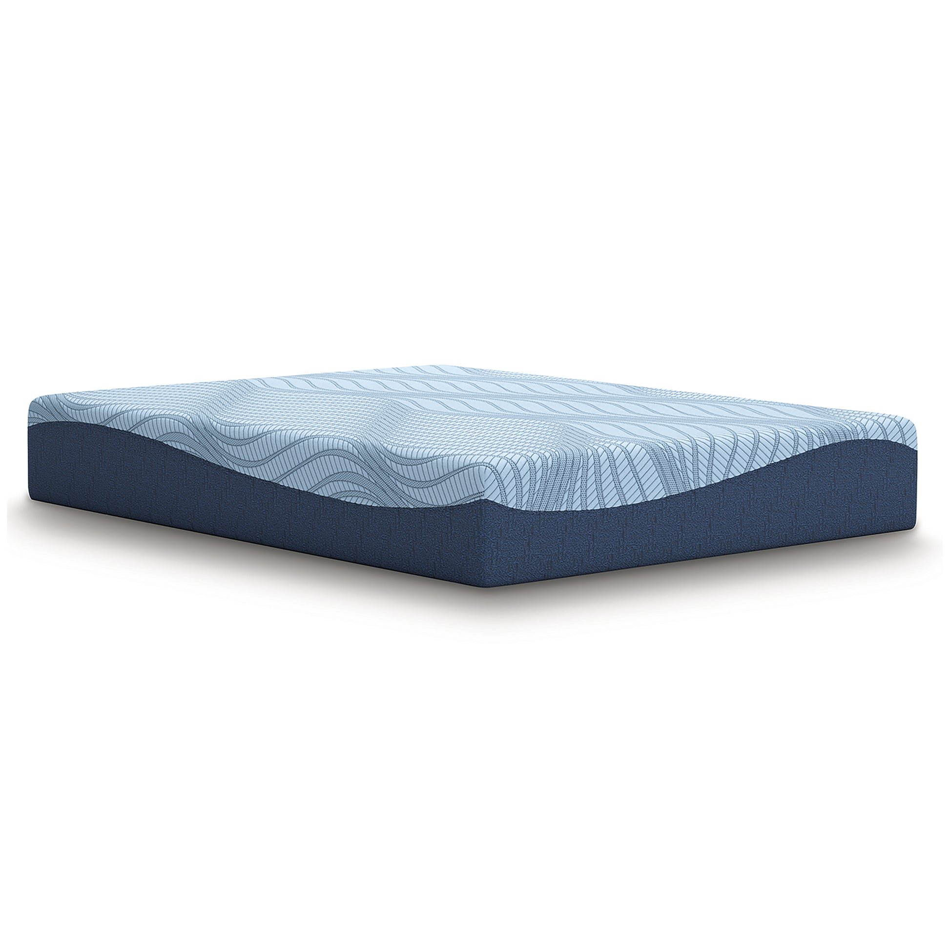 Side profile of 12" memory foam twin mattress with layered foam support for motion isolation and pressure relief