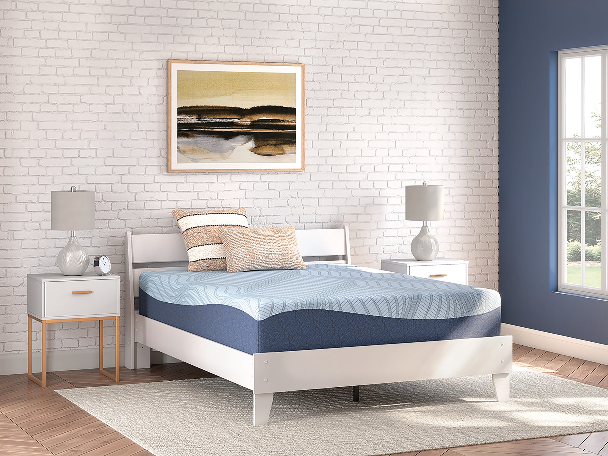 Top-down view of Peak 2.0 twin memory foam mattress showcasing a smooth, uniform comfort surface