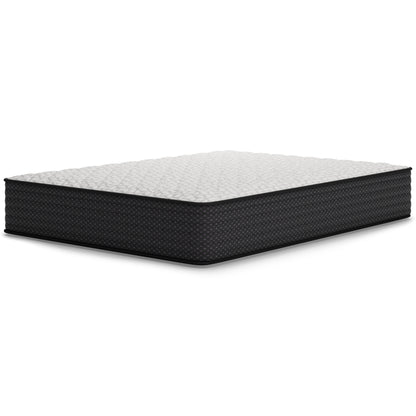 Side profile of firm mattress with layered foam support, edge reinforcement, and motion-isolating wrapped coils