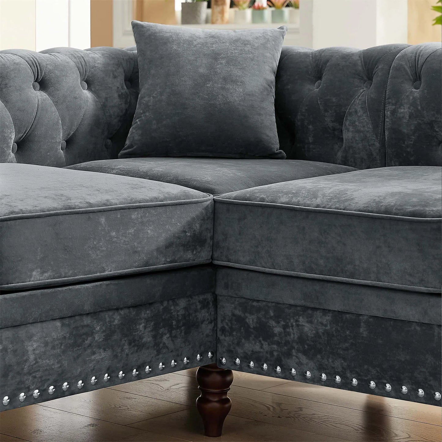 Compact Classic Chesterfield Sectional