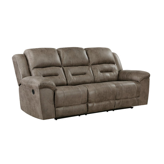 Hazen reclining sofa in brown microfiber