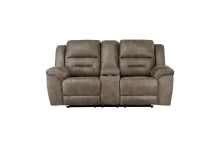 Hazen reclining loveseat in brown microfiber