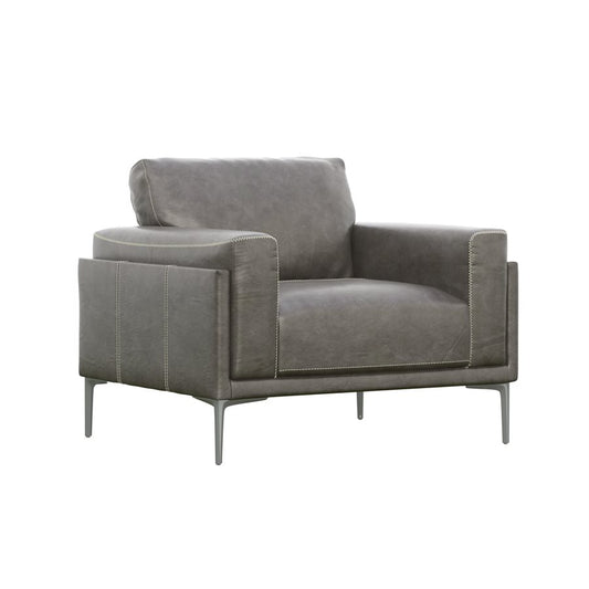 Stella Charcoal Leather Chair - Charcoal