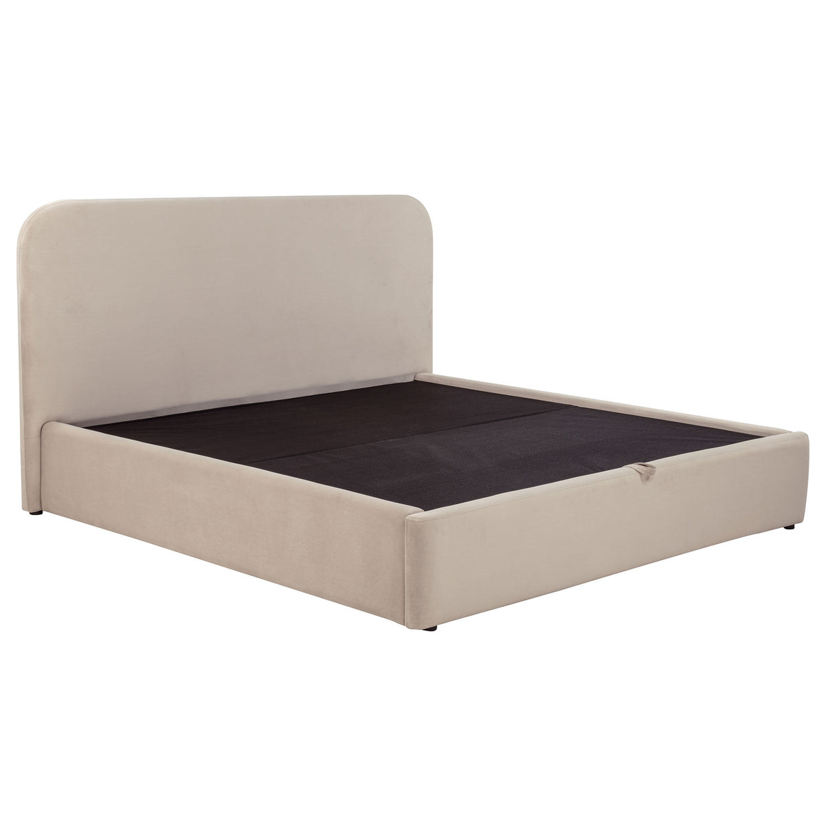 Anders beige upholstered lift-storage bed detail view 3