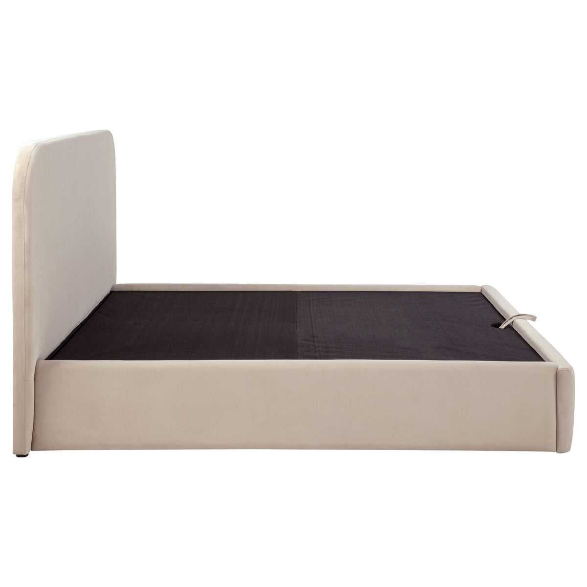 Anders beige upholstered lift-storage bed detail view 7