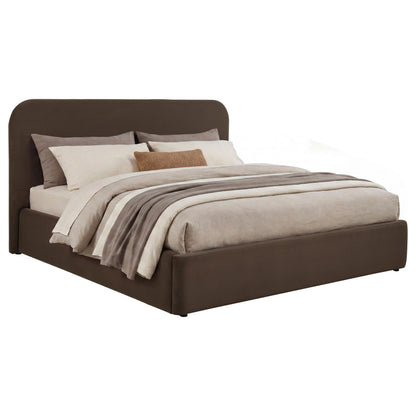Anders chocolate upholstered lift-storage bed detail view 4
