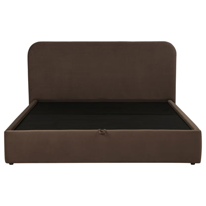 Anders chocolate upholstered lift-storage bed detail view 5