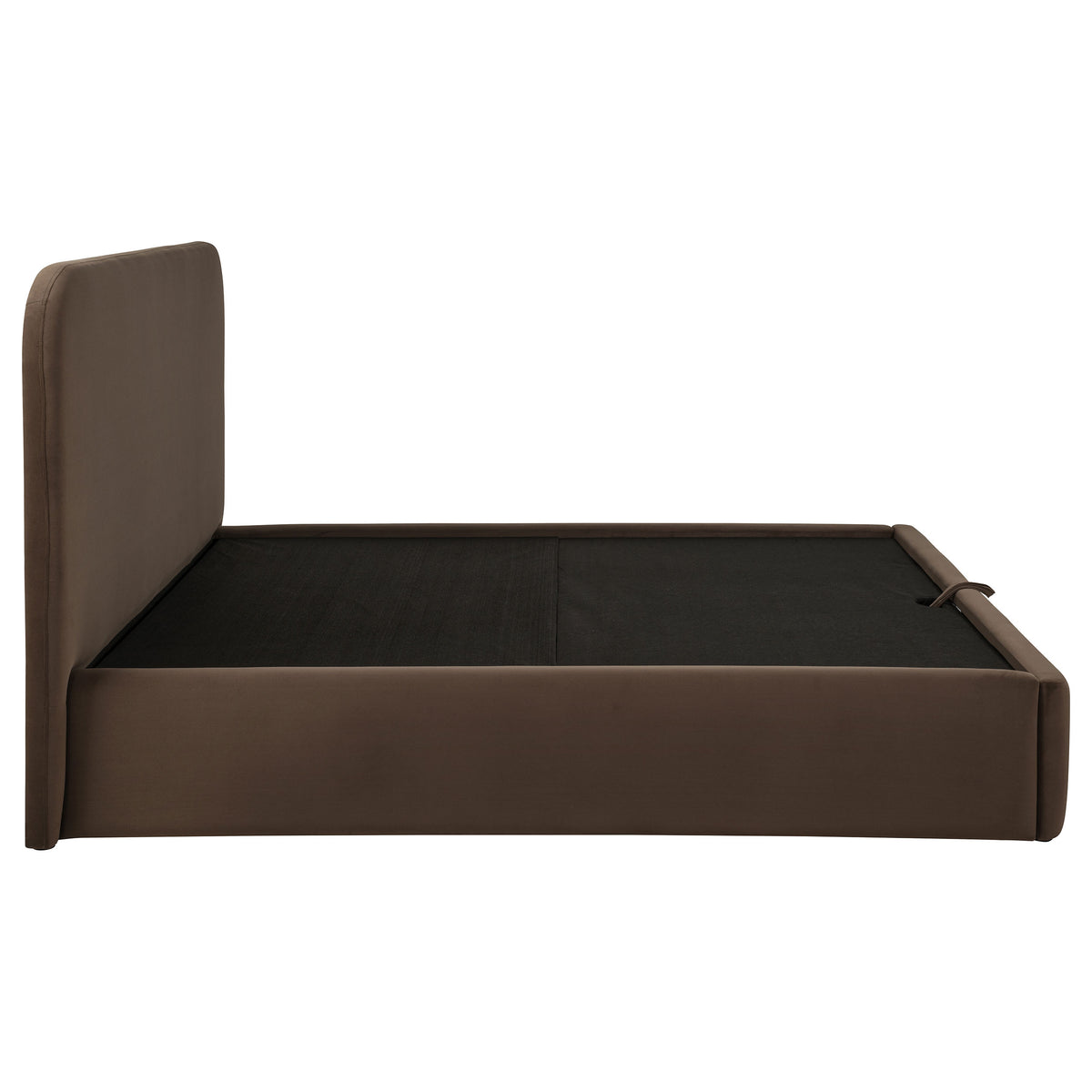 Anders chocolate upholstered lift-storage bed detail view 7