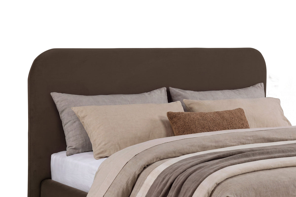 Anders chocolate upholstered lift-storage bed detail view 8