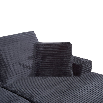 Black compressed sofa dimensions and product details