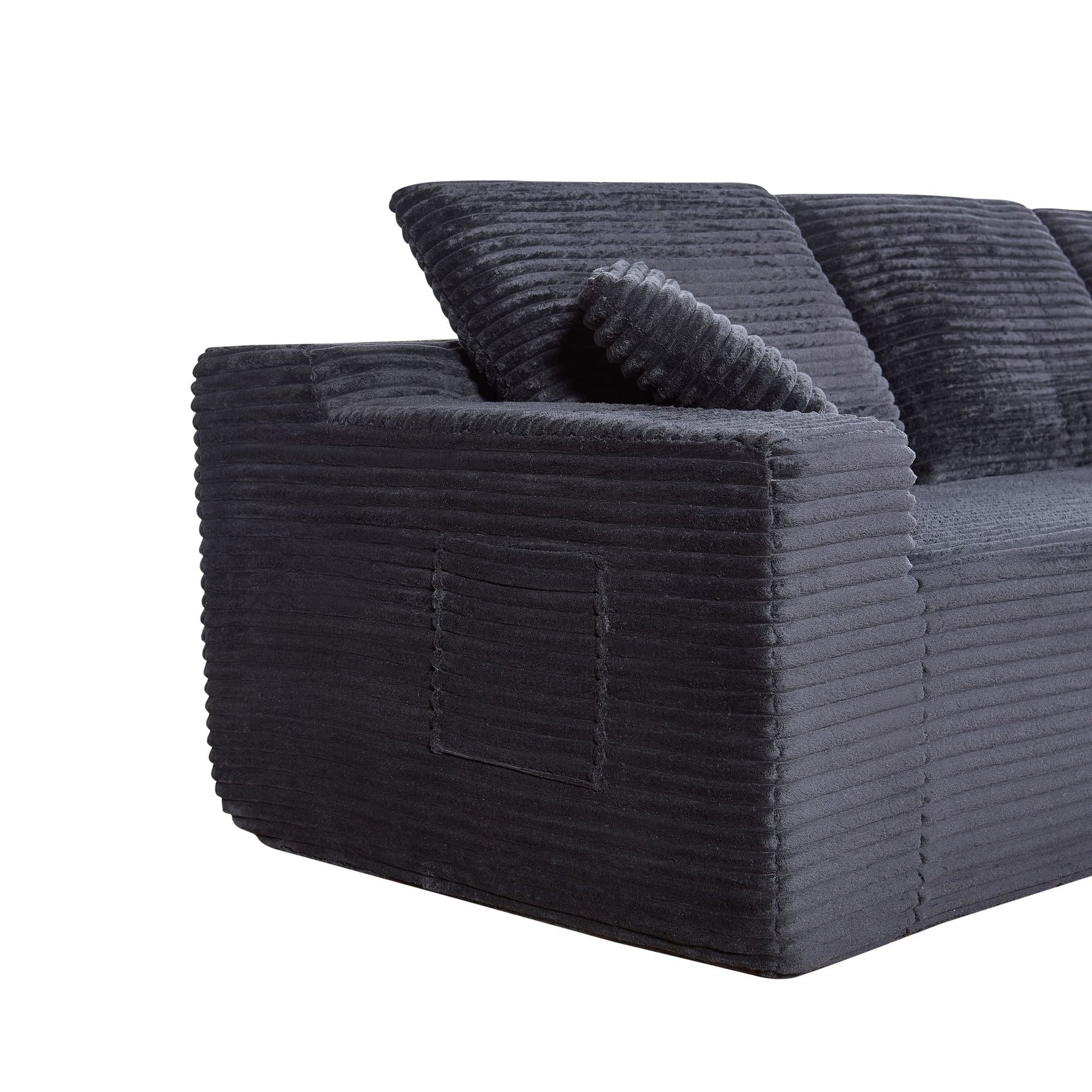 Black compressed sofa unpacking and expansion instructions