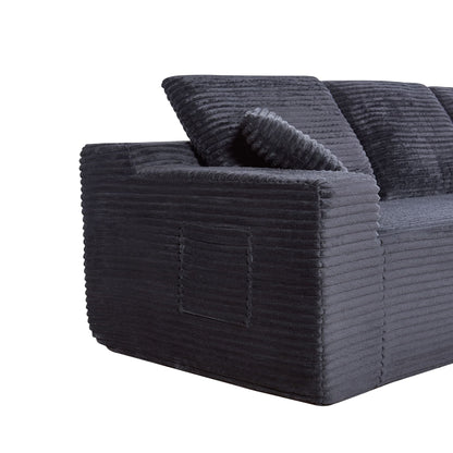 Black compressed sofa unpacking and expansion instructions