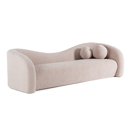 Calico Contemporary Beige Pebble Fabric 3-Seat Sofa - view 2