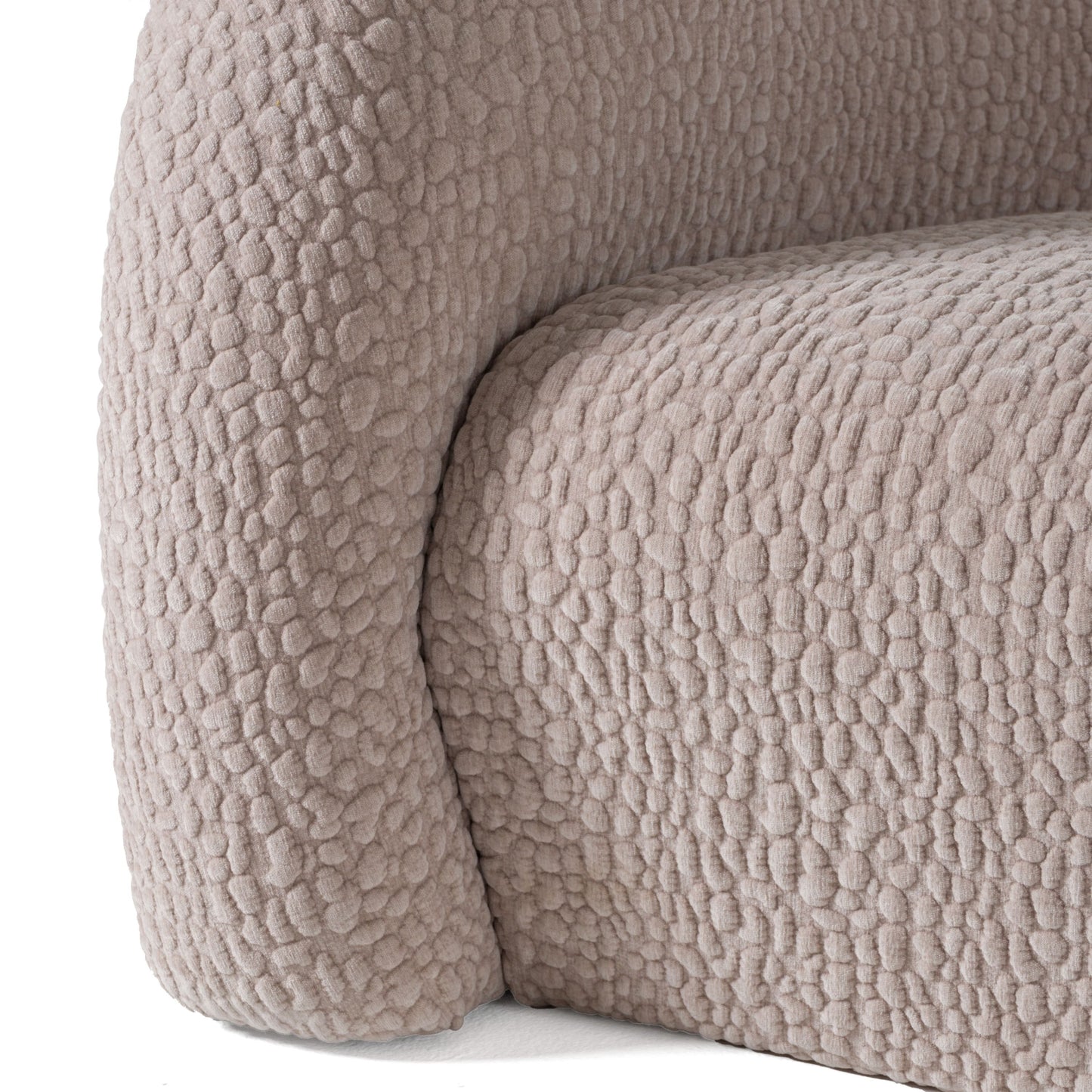 Calico Contemporary Beige Pebble Fabric 3-Seat Sofa