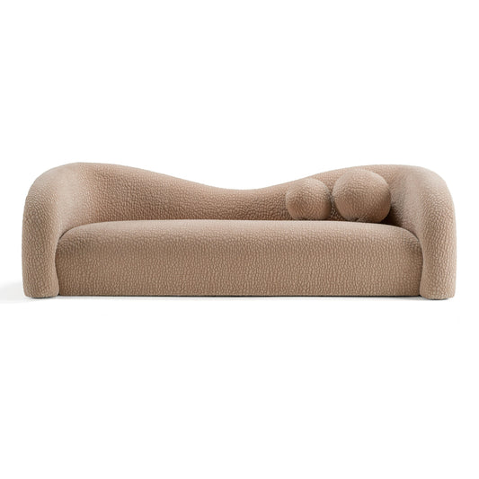 Calico Contemporary Tan Fabric 3-Seat Sofa