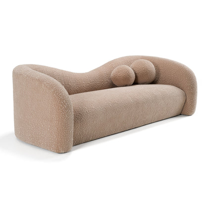 Calico Contemporary Tan Fabric 3-Seat Sofa - view 2