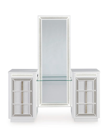Chalanna vanity with mirror and LED lighting, Ashley B822B7