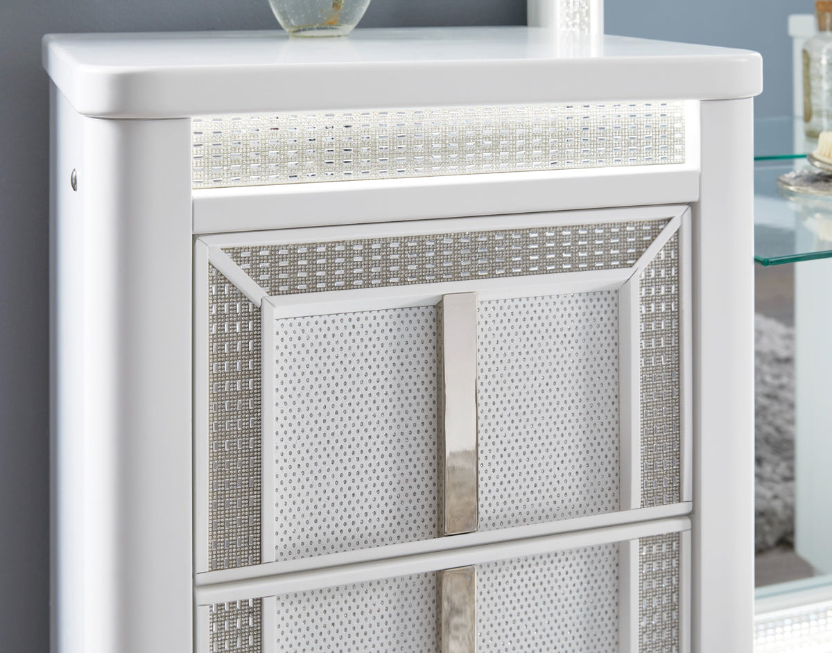 Chalanna vanity LED and rhinestone handle detail, Ashley B822-22