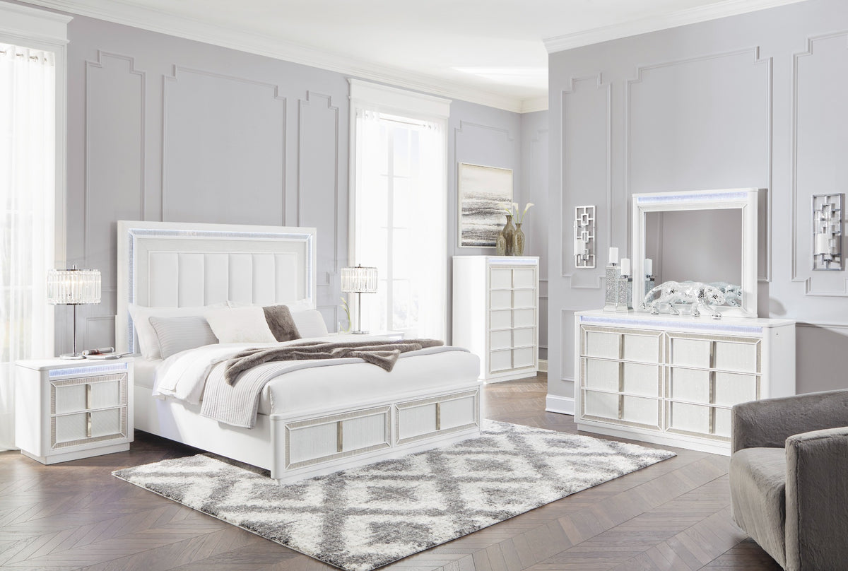 Chalanna bedroom collection by Ashley with bed, dresser, mirror, chest and nightstand
