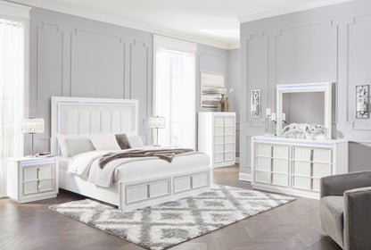 Chalanna bedroom collection by Ashley with bed, dresser, mirror, chest and nightstand