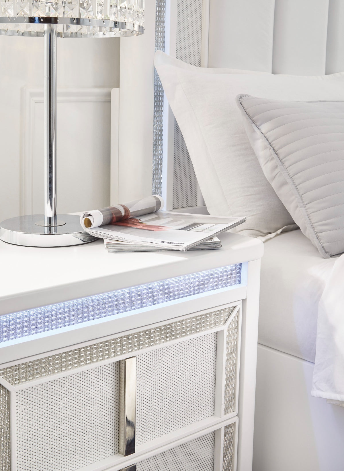 Chalanna charging nightstand with LED lighting, Ashley B822-92