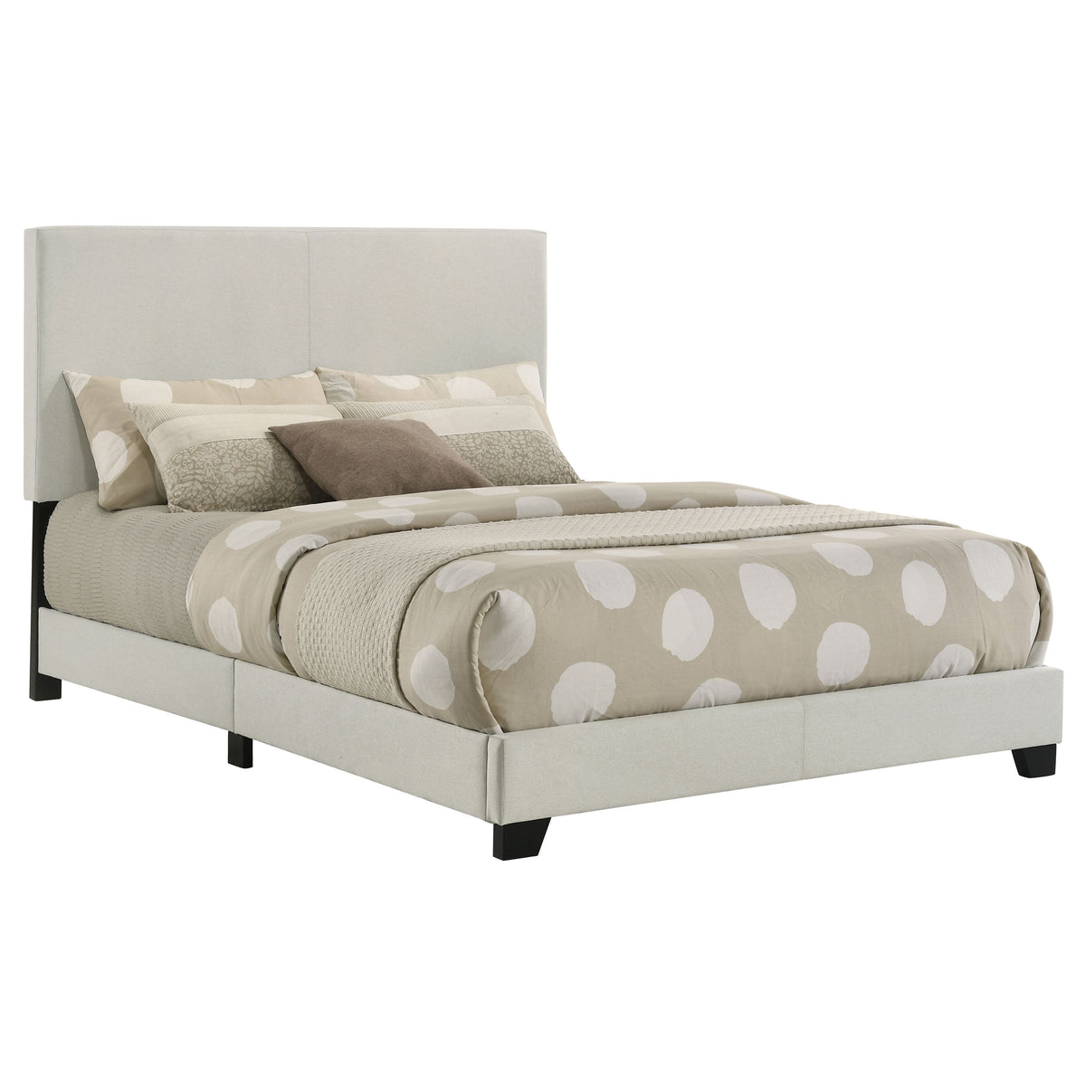 Dorian cream fabric upholstered full panel bed