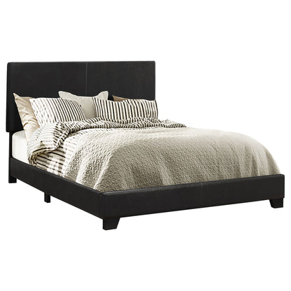 Dorian black faux leather upholstered full panel bed