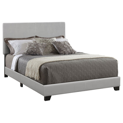 Dorian grey faux leather upholstered full panel bed