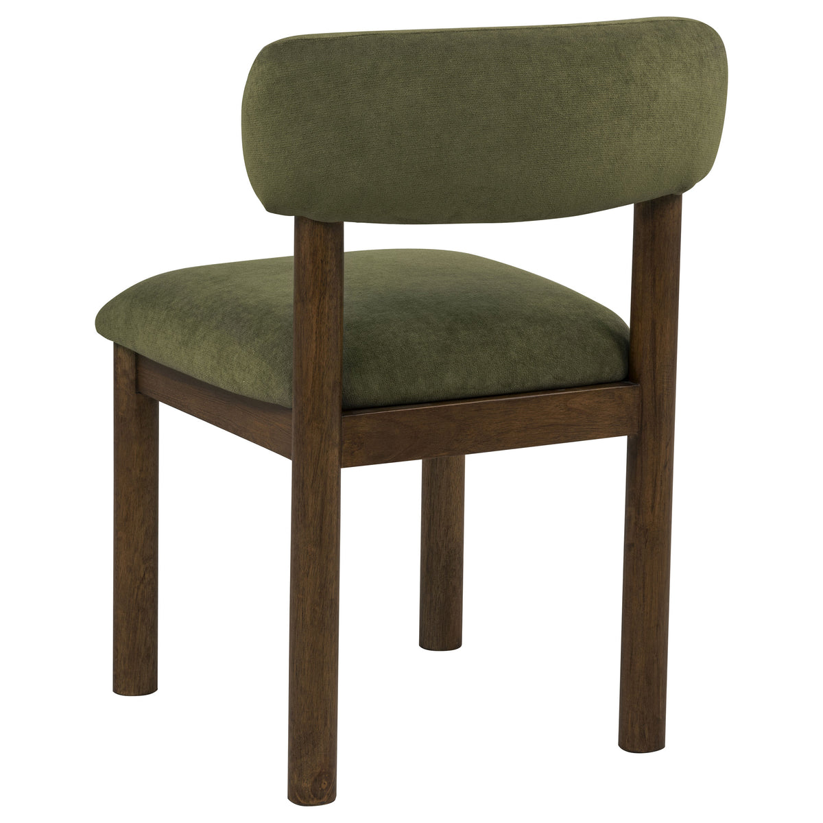 Faulkner dining set brown oak and moss green upholstery detail