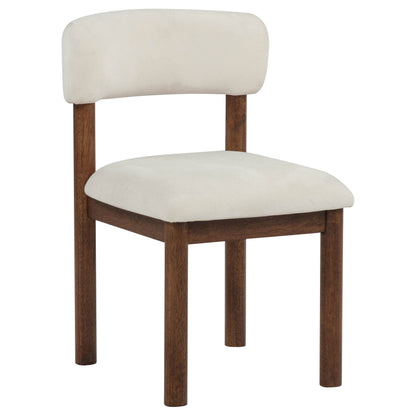 Faulkner cream upholstered dining chair with brown oak frame