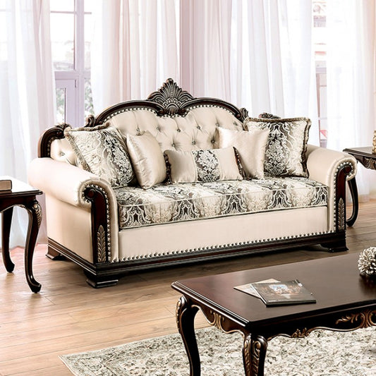 Yucatan Beige Jacquard Sofa - Beige