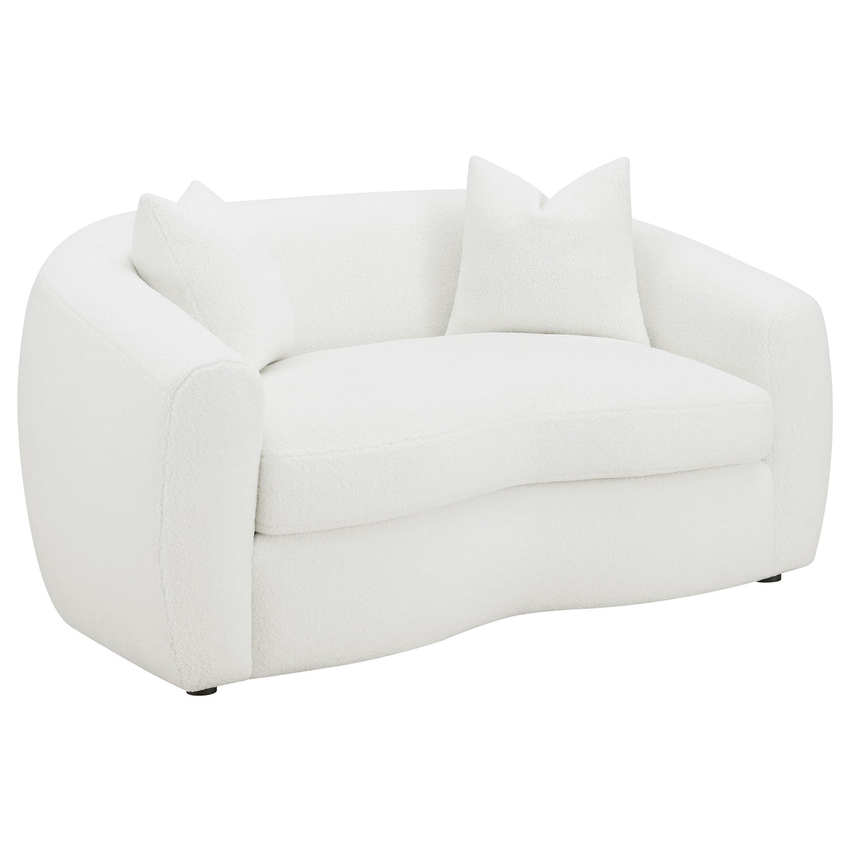 Isabella loveseat in Ivory boucle