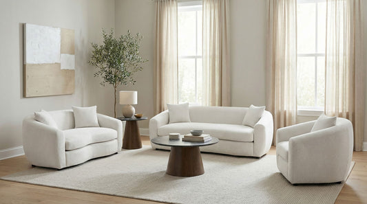 Isabella three-piece living room set in Sand