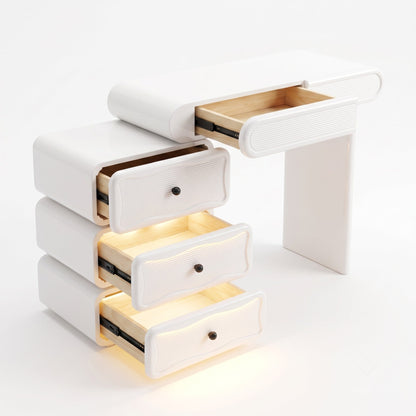 Jenny vanity RGB illuminated glass tabletop detail