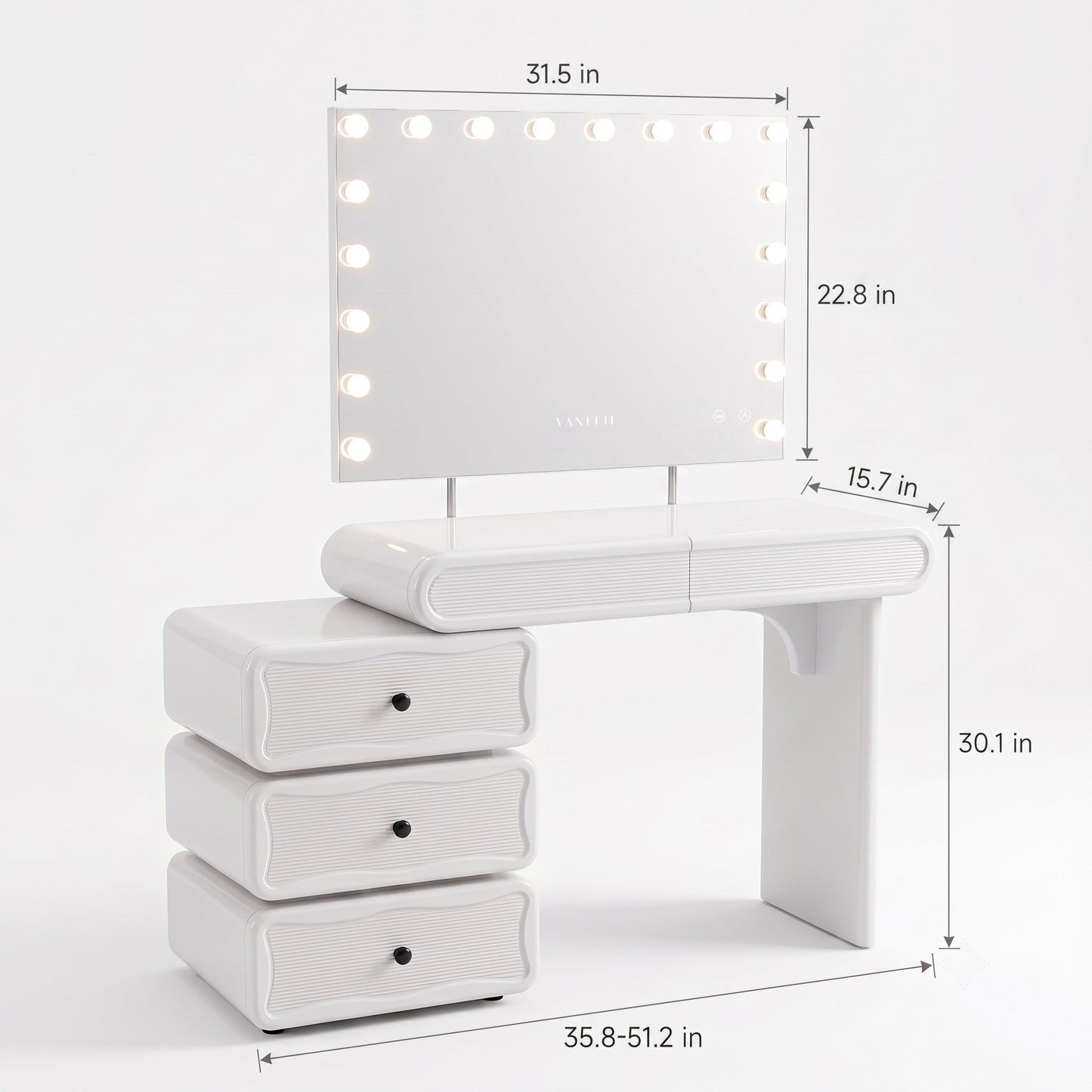 Jenny vanity desk set product features and specifications