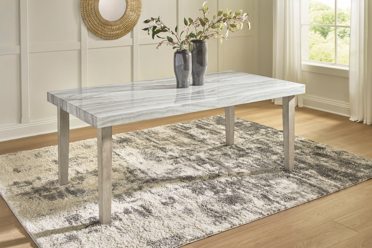 Ashley Larawyn rectangular dining table with faux gray marble top