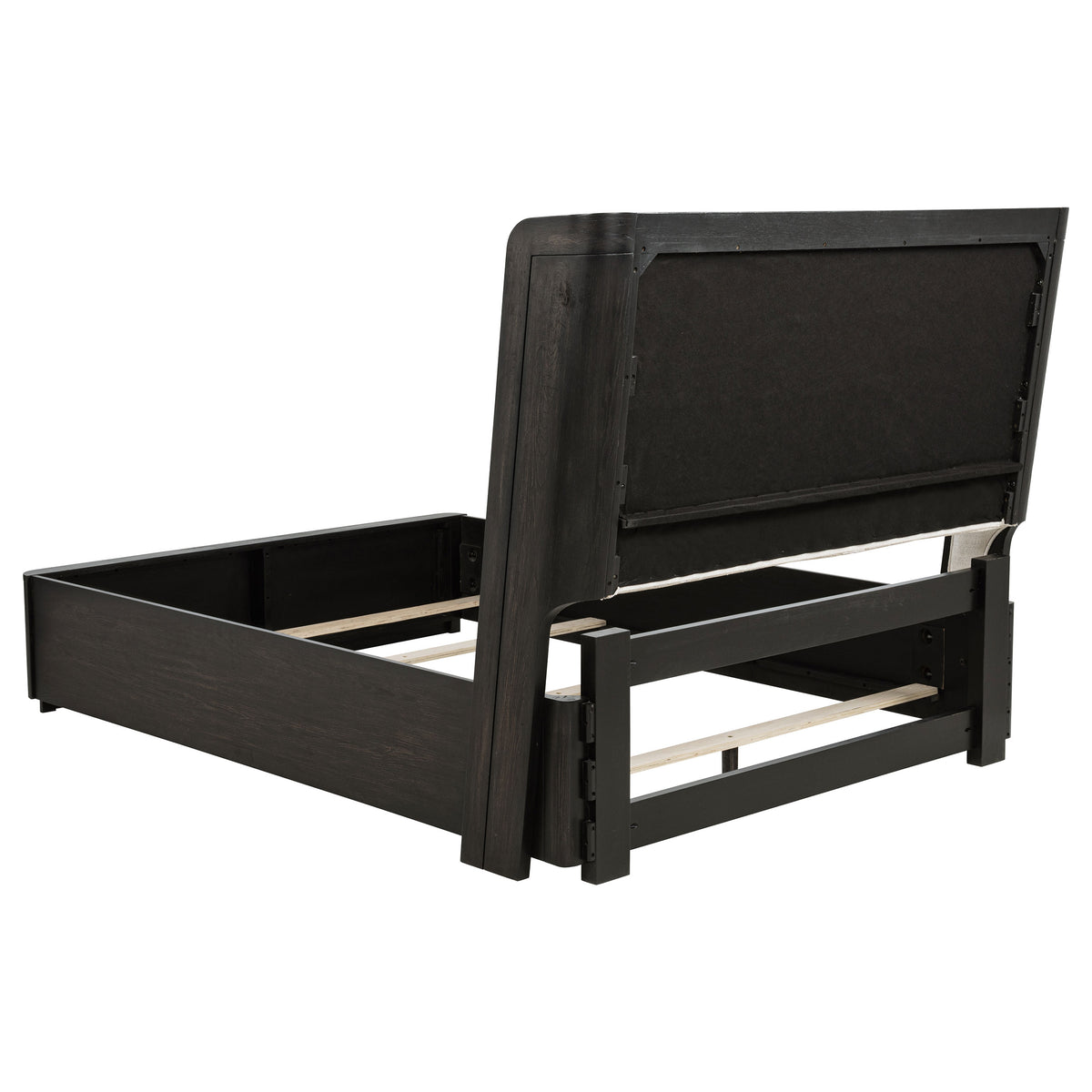 Leandro upholstered bed and case pieces lifestyle view