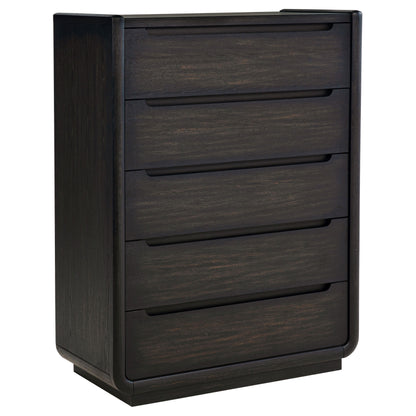 Leandro burnished black chest of drawers