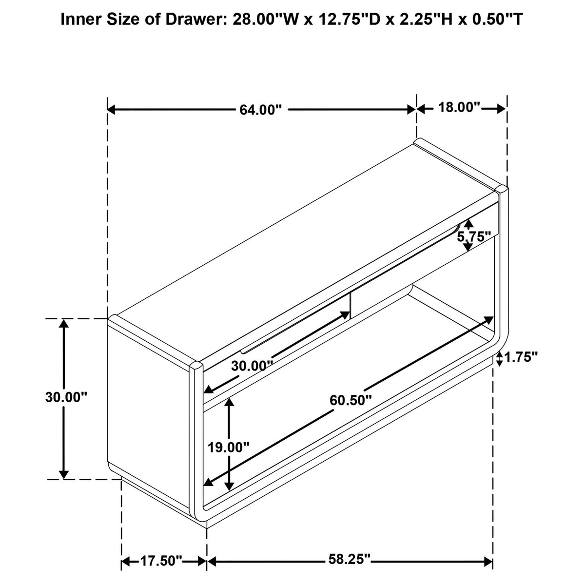 Leandro console table construction detail