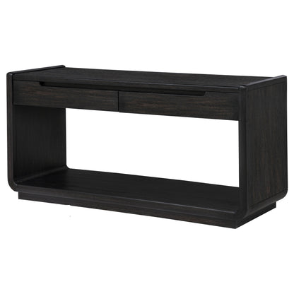 Leandro console table two-drawer storage detail