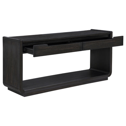 Leandro console table front view with open shelf